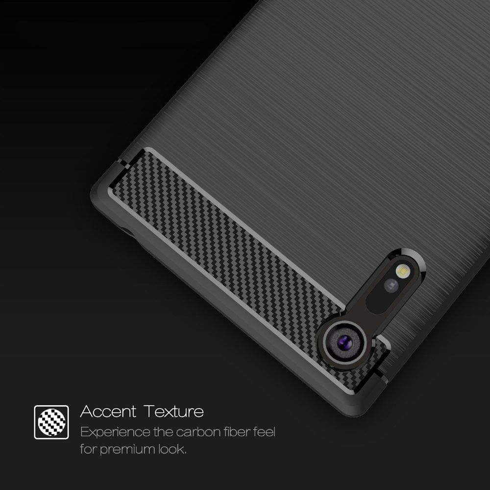 Sony Xperia XZ Geborsteld TPU Hoesje Zwart afbeelding 6