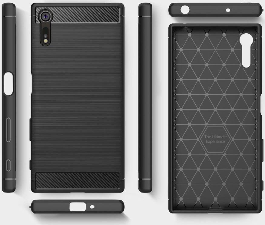 Sony Xperia XZ Geborsteld TPU Hoesje Zwart afbeelding 7
