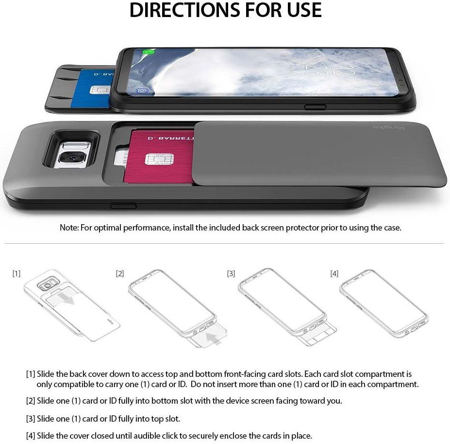 Ringke Access Wallet Case Samsung Galaxy S8 Hoesje Gunmetal afbeelding 4