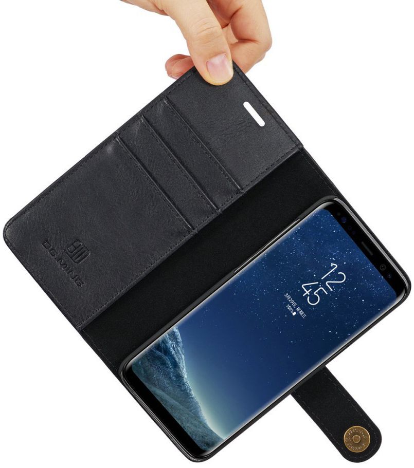 Samsung Galaxy S8 Plus Echt Leren Portemonnee Hoesje Zwart afbeelding 6