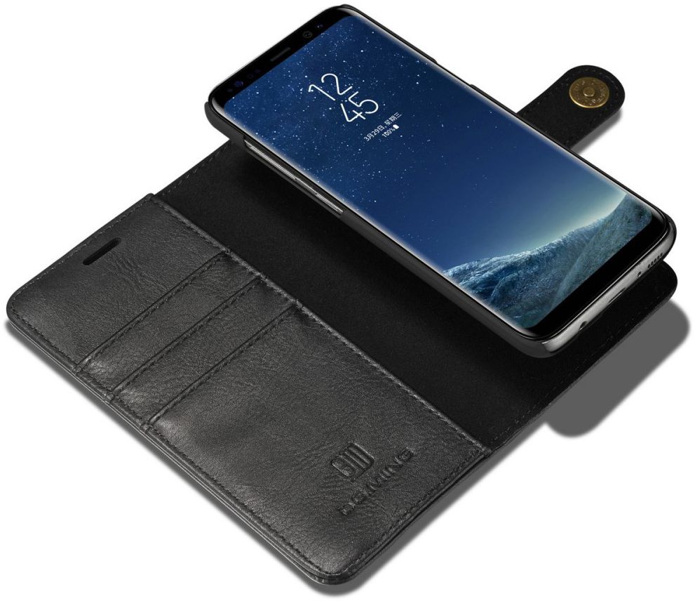 Samsung Galaxy S8 Plus Echt Leren Portemonnee Hoesje Zwart afbeelding 2