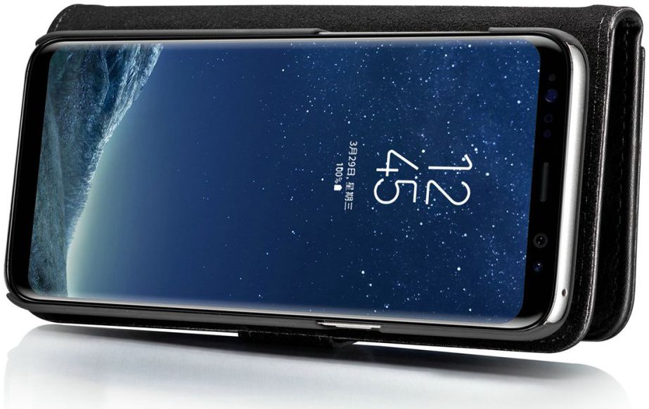Samsung Galaxy S8 Plus Echt Leren Portemonnee Hoesje Zwart afbeelding 7