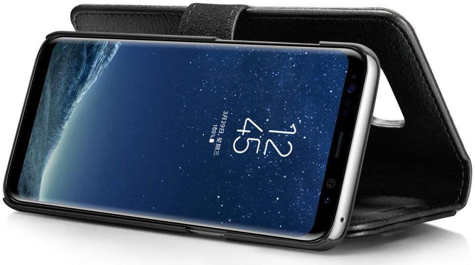 Samsung Galaxy S8 Plus Echt Leren Portemonnee Hoesje Zwart afbeelding 8