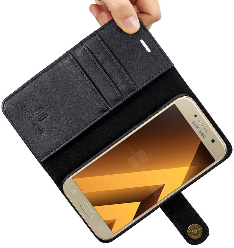 Samsung Galaxy A5 (2017) Echt Leren Portemonnee Hoesje Zwart afbeelding 3