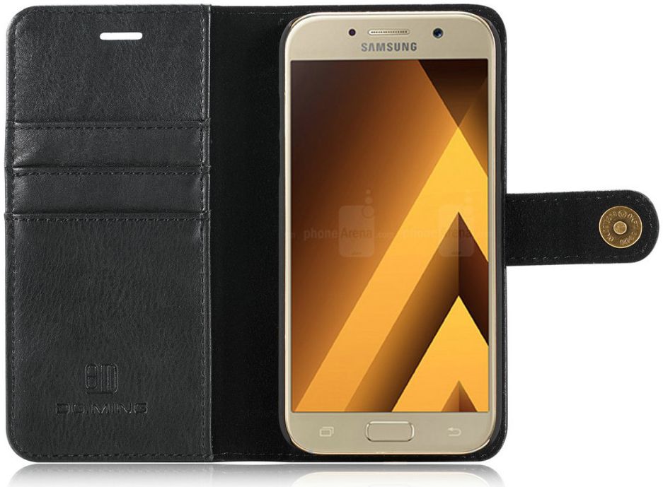 Samsung Galaxy A5 (2017) Echt Leren Portemonnee Hoesje Zwart afbeelding 4