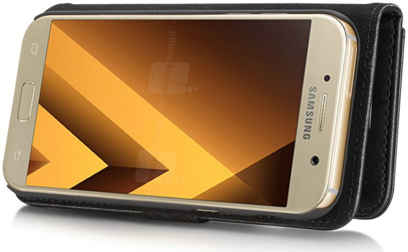 Samsung Galaxy A5 (2017) Echt Leren Portemonnee Hoesje Zwart afbeelding 8
