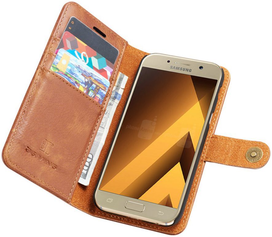 Samsung Galaxy A5 (2017) Echt Leren Portemonnee Hoesje Bruin afbeelding 1