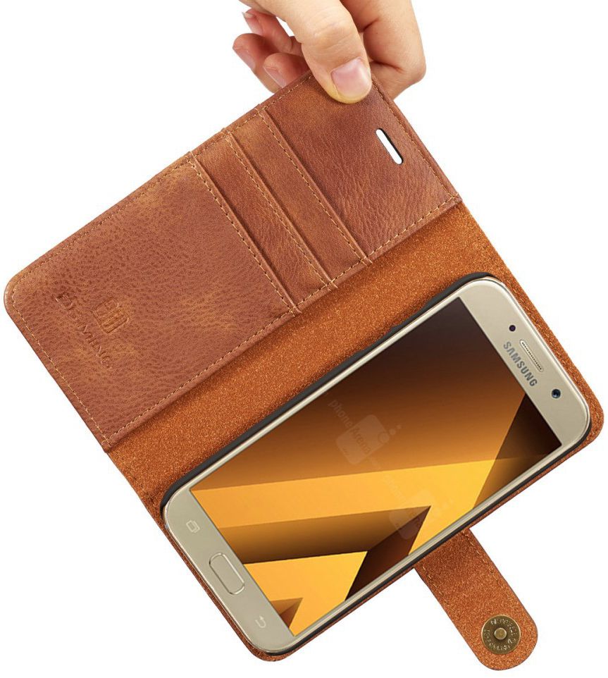 Samsung Galaxy A5 (2017) Echt Leren Portemonnee Hoesje Bruin afbeelding 3