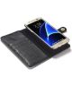 Samsung Galaxy S7 Edge Echt Leren Portemonnee Hoesje Zwart