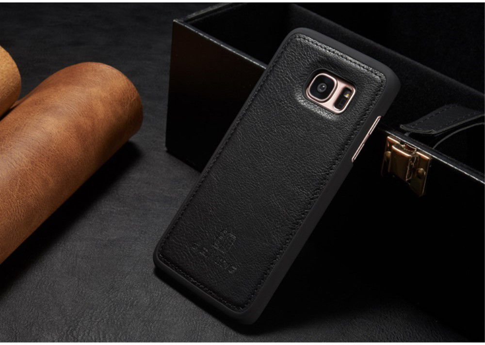Samsung Galaxy S7 Edge Echt Leren Portemonnee Hoesje Zwart afbeelding 14