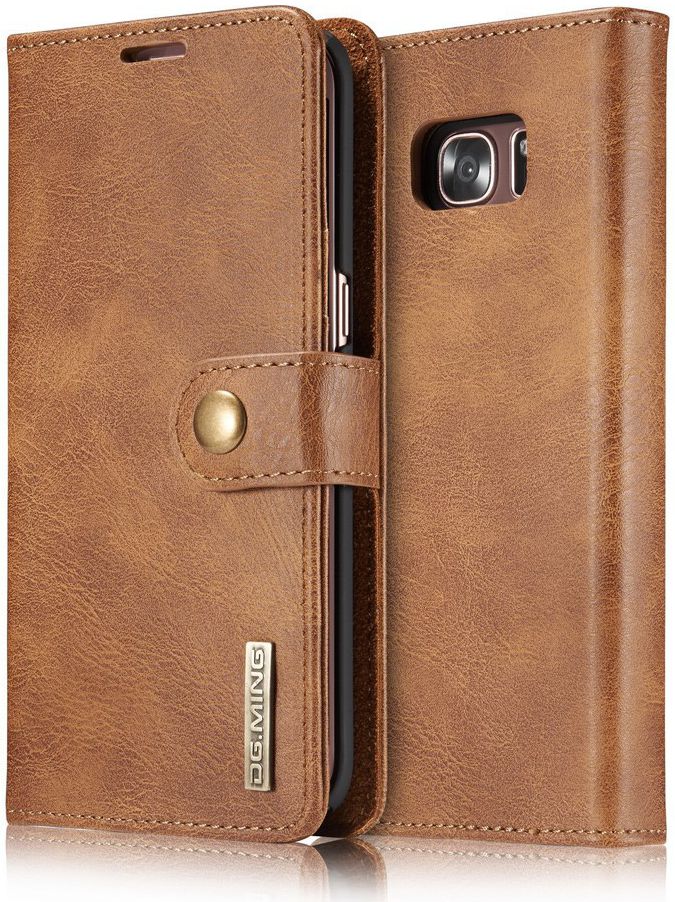 Samsung Galaxy S7 Edge Echt Leren Portemonnee Hoesje Bruin afbeelding 3