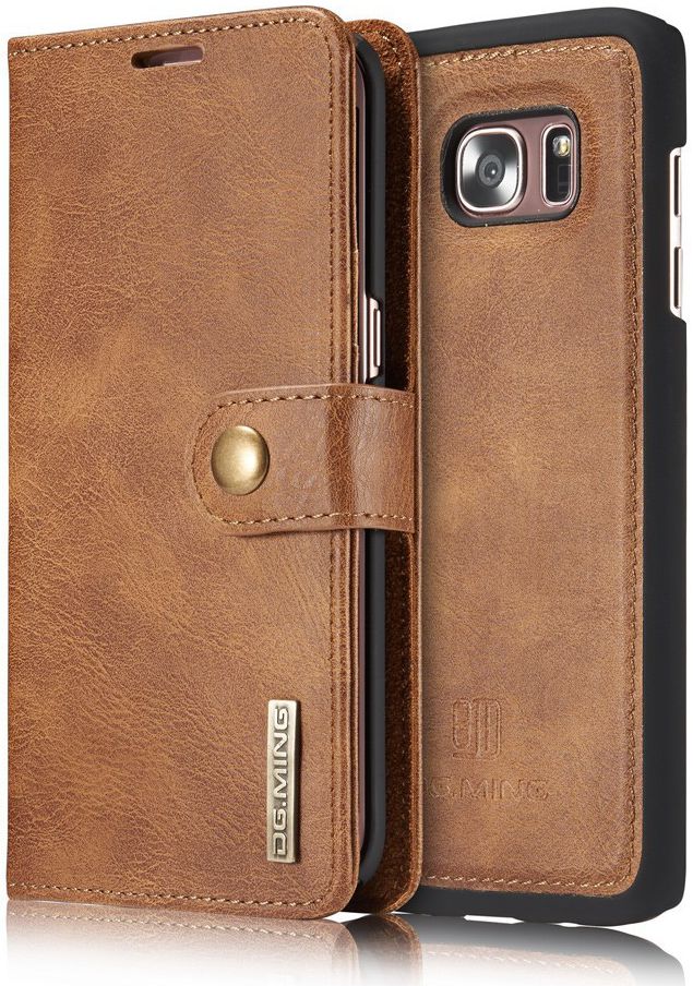 Samsung Galaxy S7 Edge Echt Leren Portemonnee Hoesje Bruin afbeelding 4