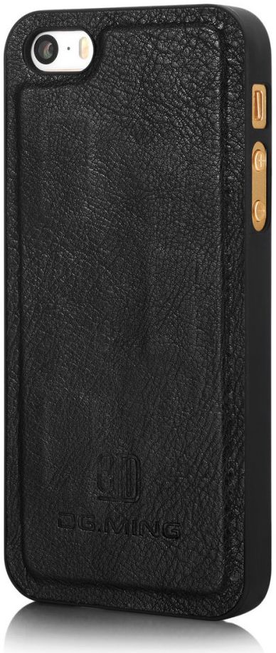 DG Ming Apple iPhone 5/5s/SE Echt Leren Portemonnee Hoesje Zwart afbeelding 14