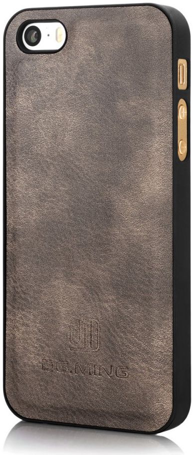 DG Ming Apple iPhone 5/5s/SE Echt Leren Portemonnee Hoesje Coffee afbeelding 11
