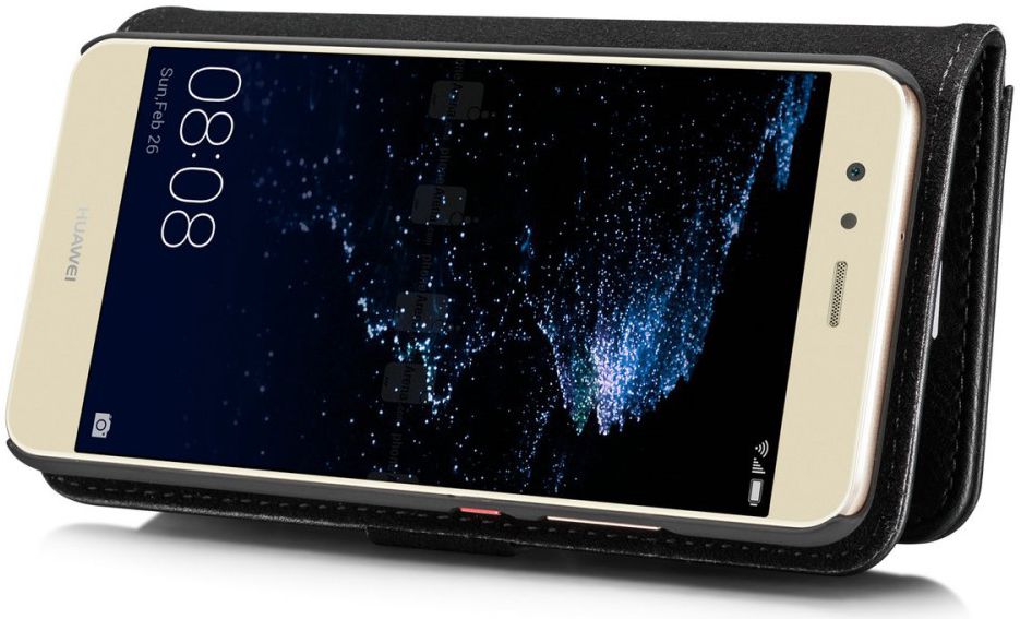 Huawei P10 Plus Echt Leren Portemonnee Hoesje Zwart afbeelding 7
