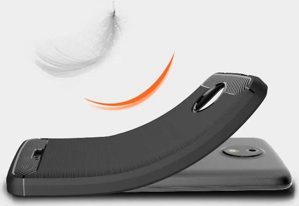 Motorola Moto C Plus Geborsteld TPU Hoesje Zwart afbeelding 2