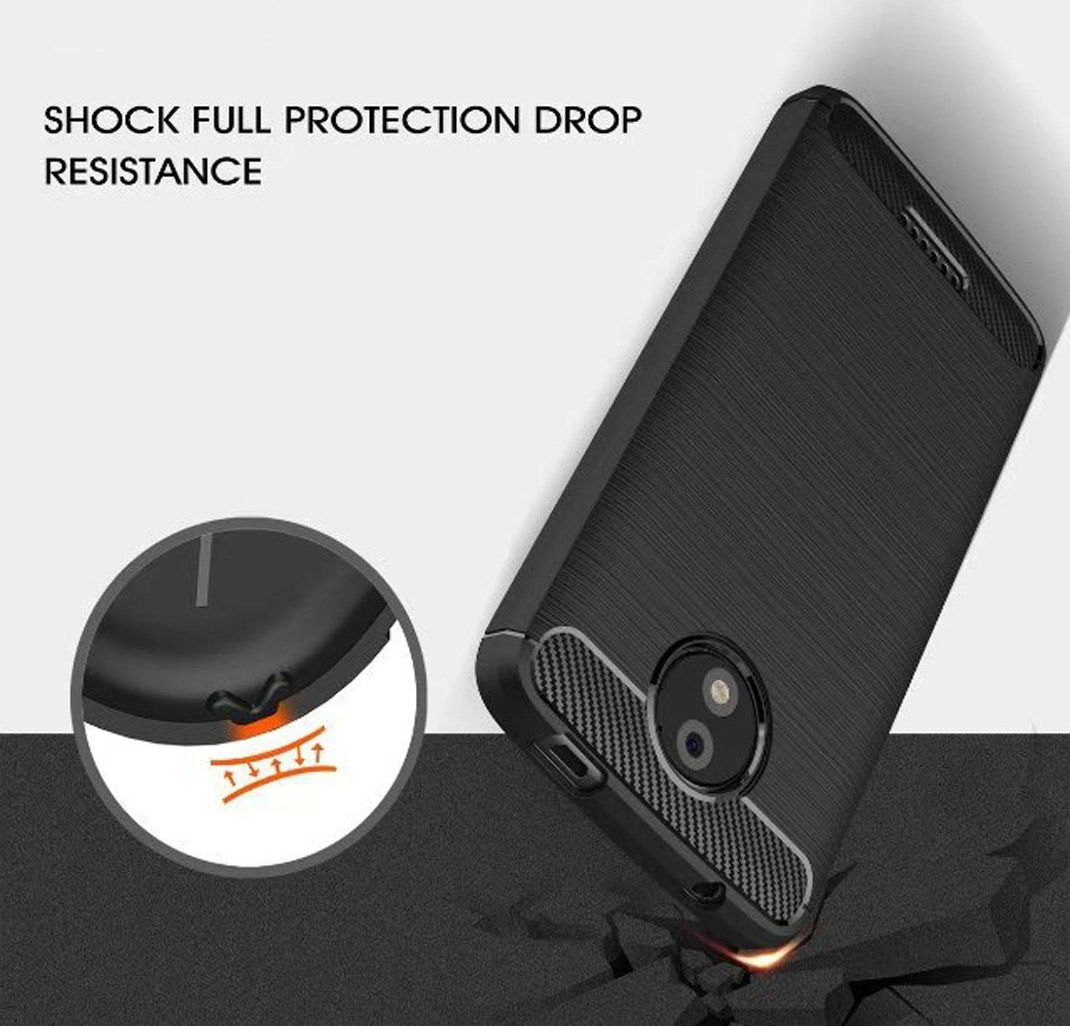 Motorola Moto C Plus Geborsteld TPU Hoesje Zwart afbeelding 4