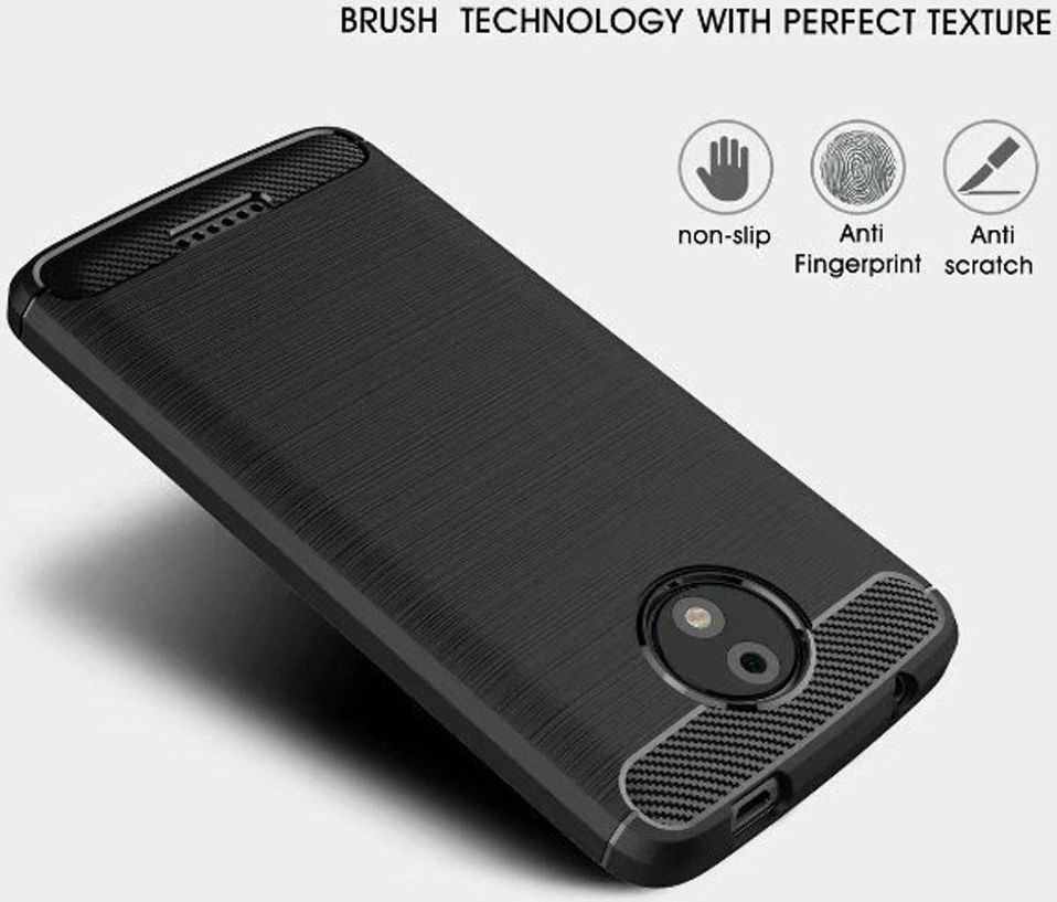 Motorola Moto C Plus Geborsteld TPU Hoesje Blauw afbeelding 5