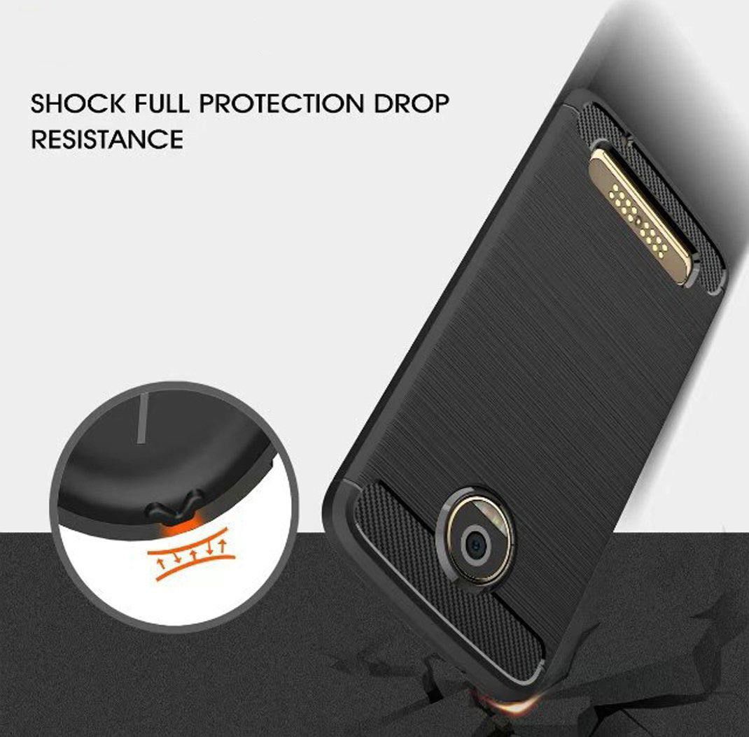 Motorola Moto Z2 Play Geborsteld TPU Hoesje Zwart afbeelding 4
