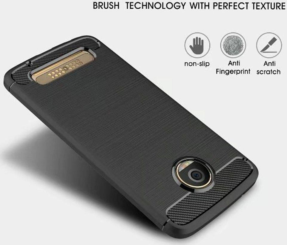 Motorola Moto Z2 Play Geborsteld TPU Hoesje Zwart afbeelding 7