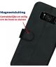 Rosso Deluxe Samsung Galaxy S8 Hoesje Echt Leer Pasjes Book Case Zwart