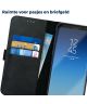 Rosso Deluxe Samsung Galaxy S8 Plus Hoesje Echt Leer Book Case Zwart