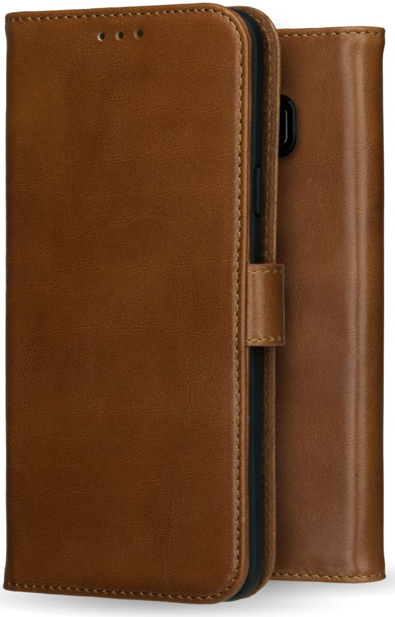 Rosso Deluxe Samsung Galaxy S8 Plus Hoesje Echt Leer Book Case Bruin afbeelding 6