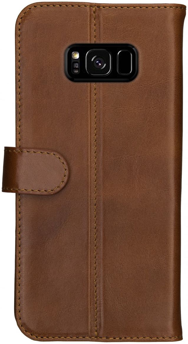 Rosso Deluxe Samsung Galaxy S8 Plus Hoesje Echt Leer Book Case Bruin afbeelding 12
