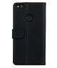 Rosso Deluxe Huawei P10 Lite Hoesje Echt Leer Pasjes Book Case Zwart