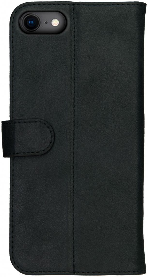 Rosso Deluxe Apple iPhone 7/8 Hoesje Echt Leer Pasjes Book Case Zwart afbeelding 4