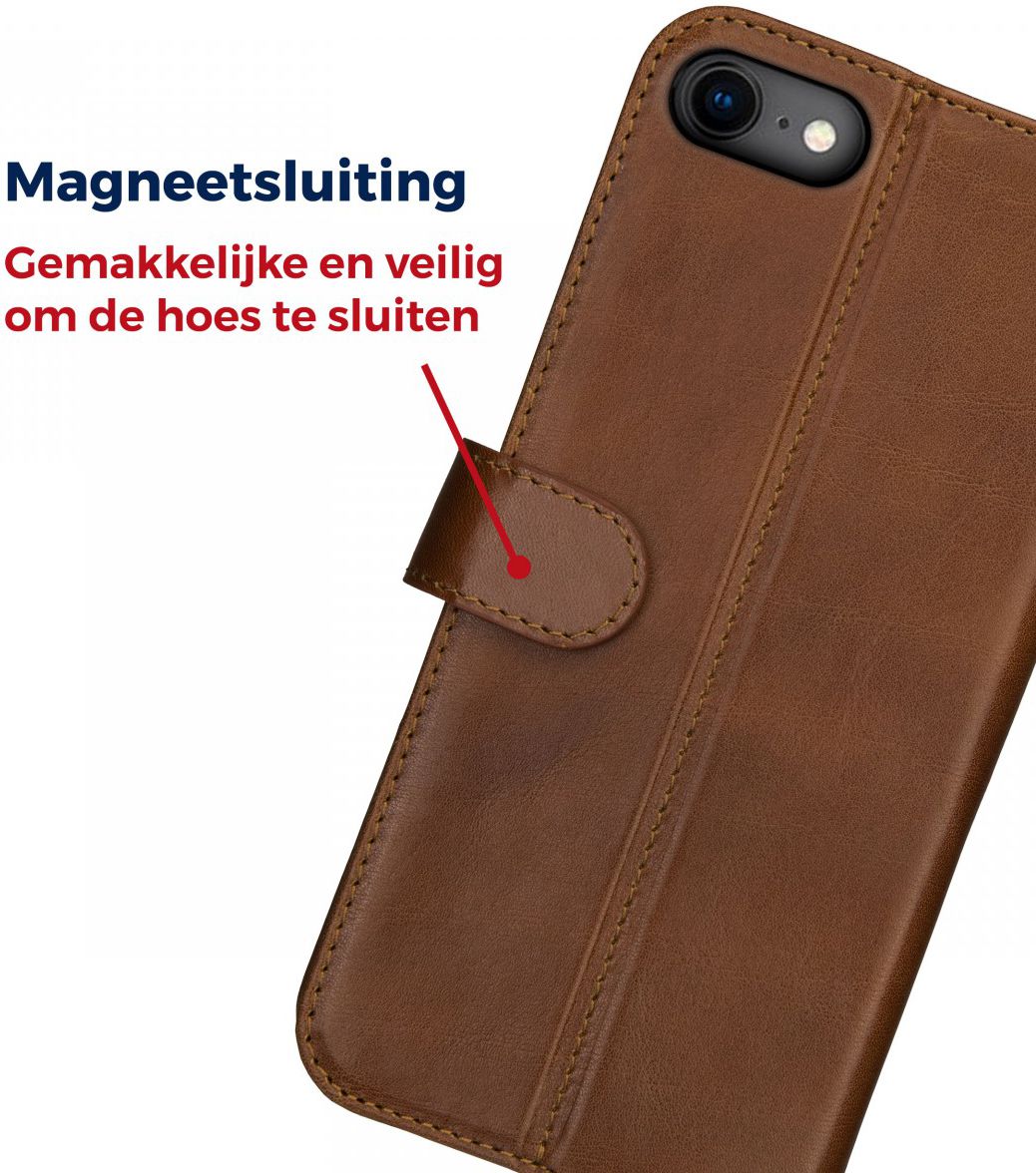 Kapitein Brie Verovering onderwijs Rosso Deluxe Apple iPhone 7/8 Hoesje Echt Leer Pasjes Book Case Bruin |  GSMpunt.nl