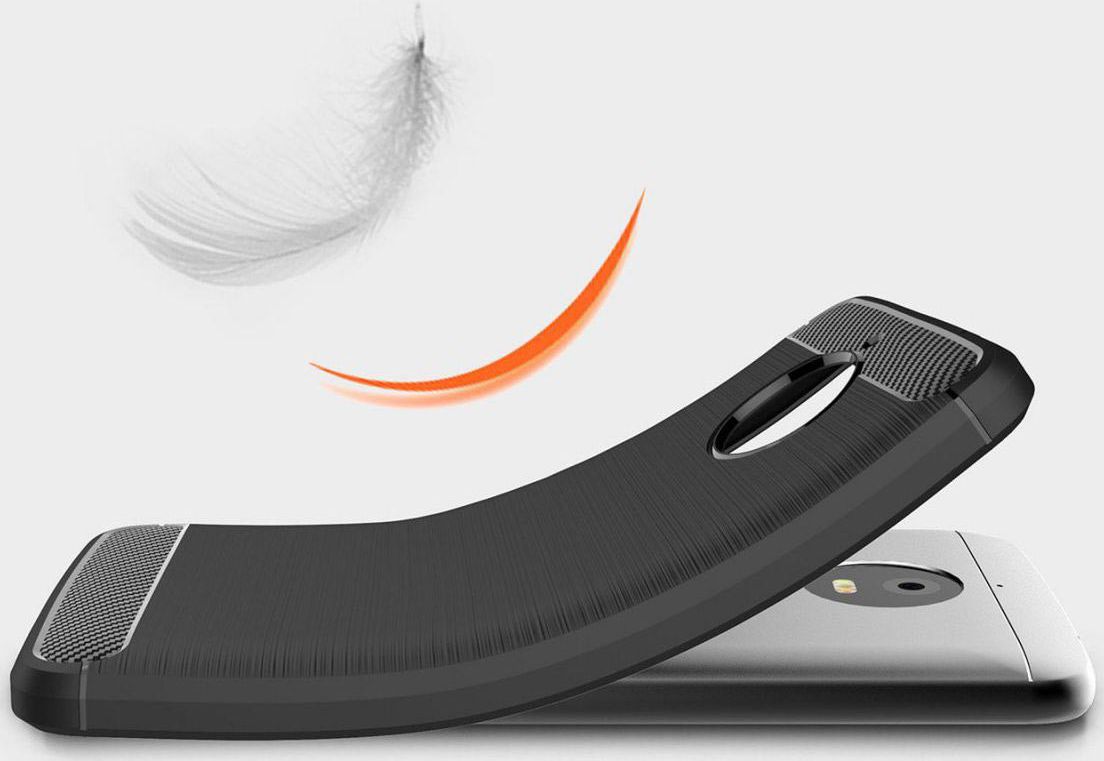Geborsteld Motorola Moto E4 Plus Hoesje Zwart afbeelding 4