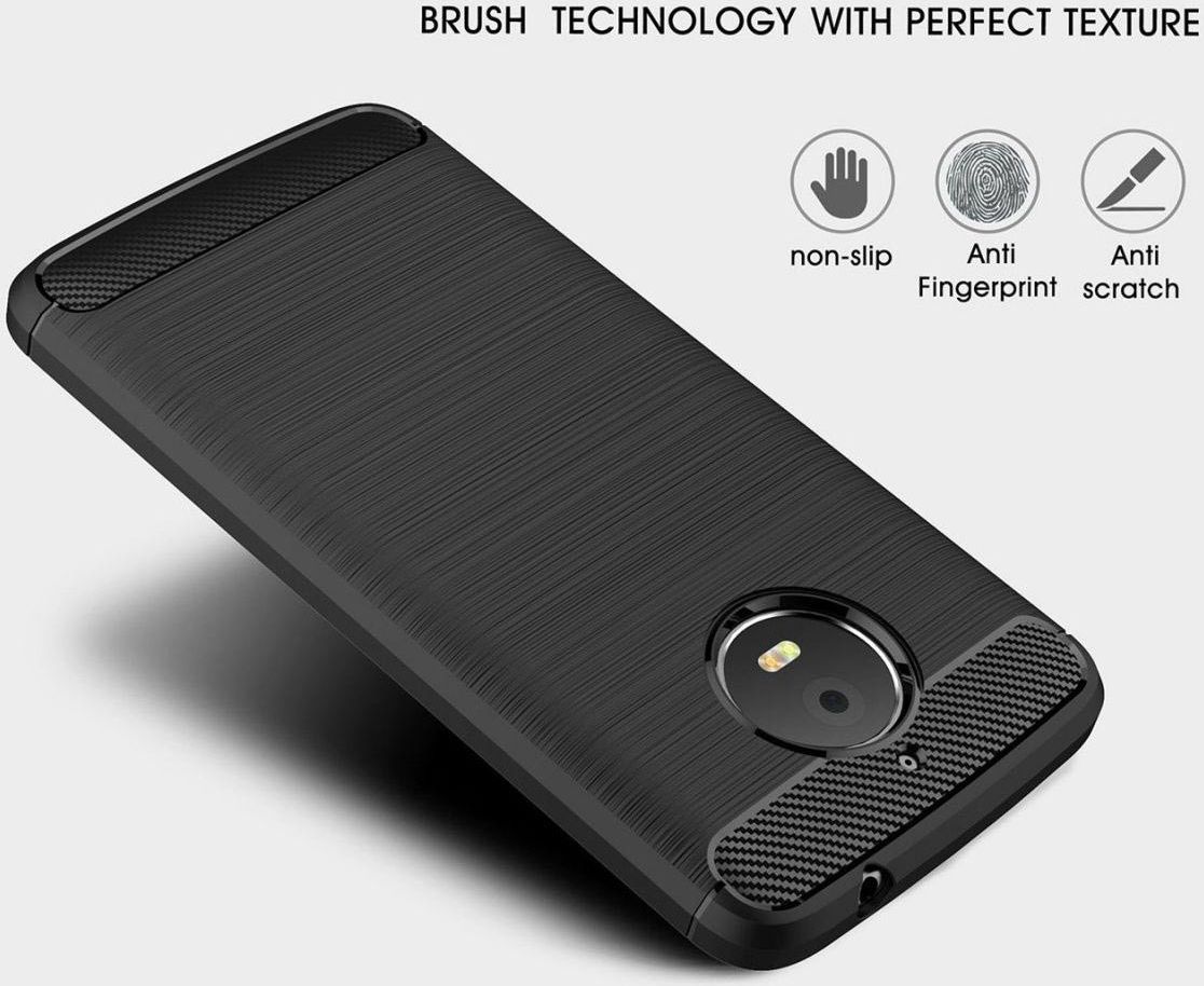 Geborsteld Motorola Moto E4 Plus Hoesje Zwart afbeelding 5