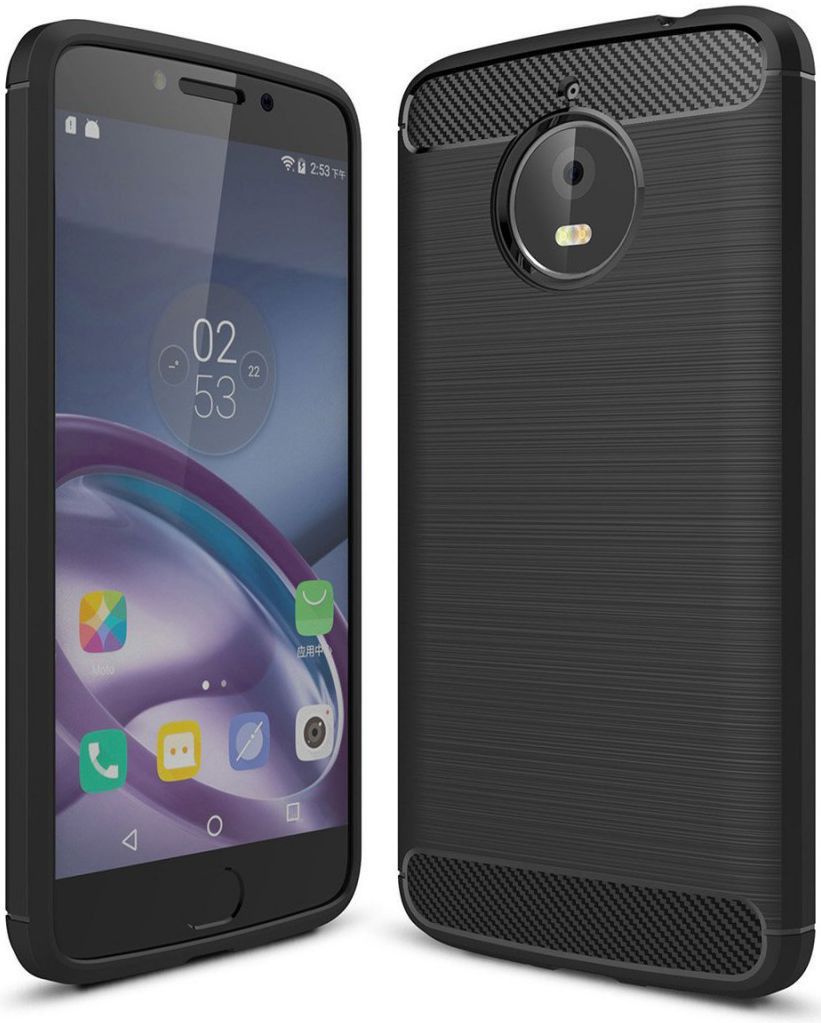 Geborsteld Motorola Moto E4 Plus Hoesje Zwart afbeelding 1