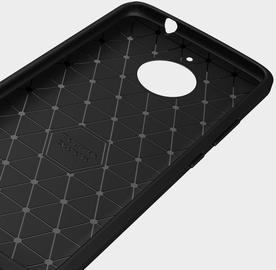 Geborsteld Motorola Moto E4 Plus Hoesje Zwart afbeelding 3
