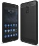 Nokia 6 Geborsteld TPU Hoesje Zwart
