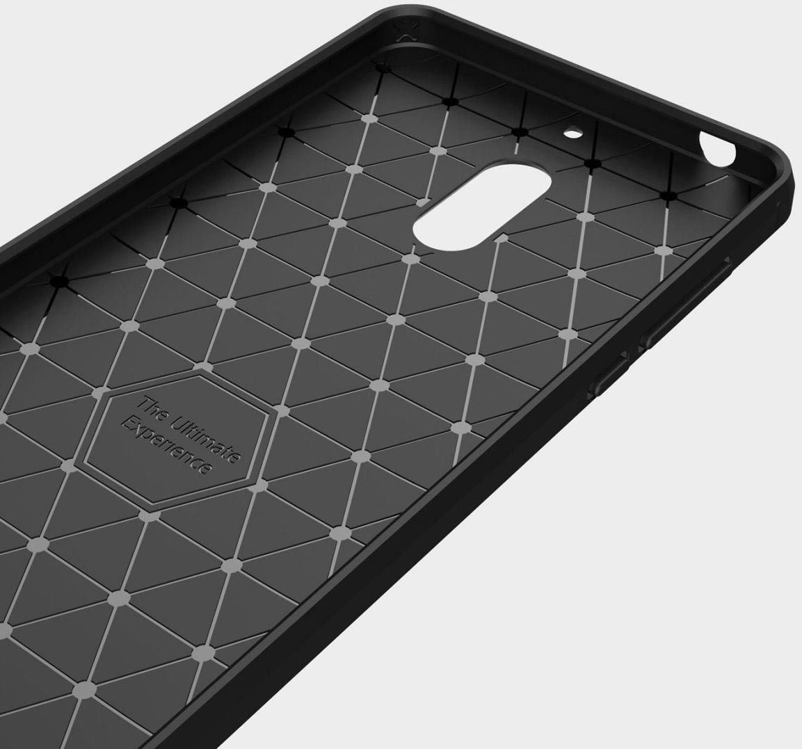 Nokia 6 Geborsteld TPU Hoesje Zwart afbeelding 7