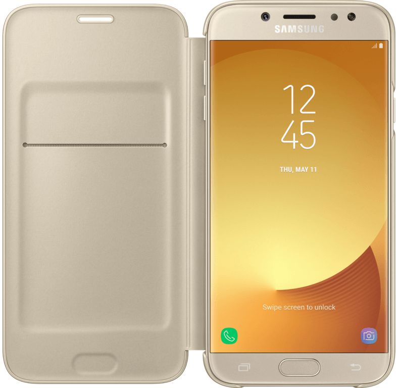 Samsung Galaxy J7 (2017) Wallet Case Goud afbeelding 1