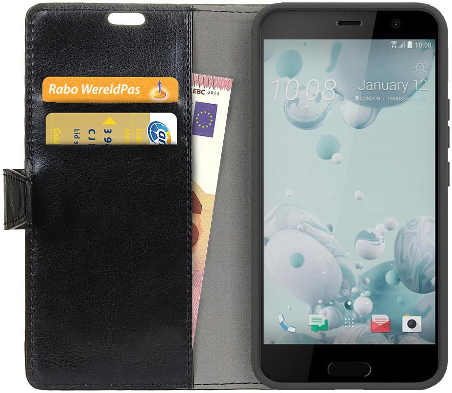 HTC U11 Portemonnee Hoesje Zwart afbeelding 1