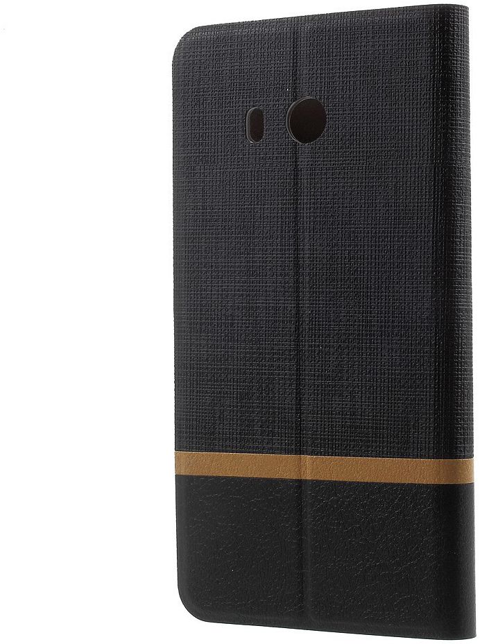 HTC U11 Linnen Portemonnee Hoesje Zwart afbeelding 4