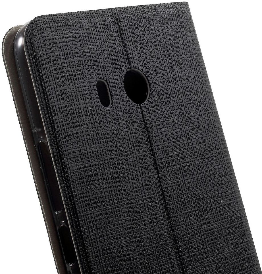 HTC U11 Linnen Portemonnee Hoesje Zwart afbeelding 6