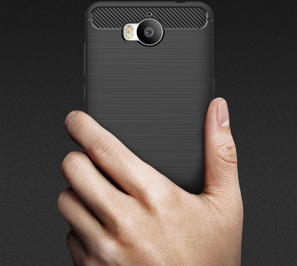 Huawei Y6 (2017) Geborsteld TPU Hoesje Rood afbeelding 5