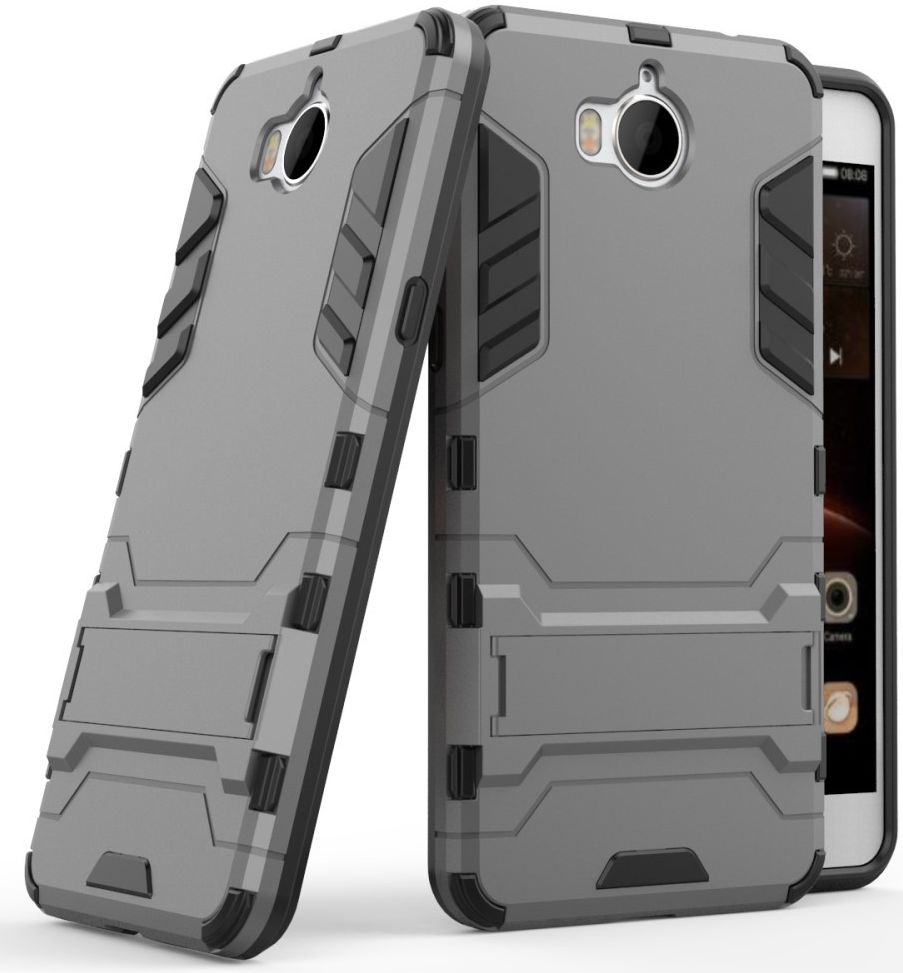Huawei Y6 (2017) Hybride Kickstand Cover Grijs afbeelding 2