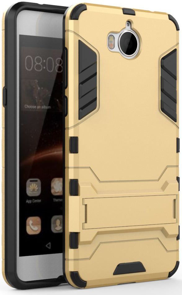 Huawei Y6 (2017) Hybride Kickstand Cover Goud afbeelding 1