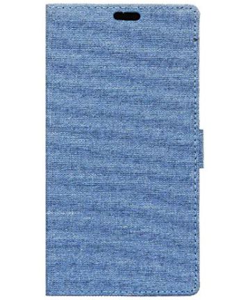 Huawei P8 Lite 2017 Linen Wallet Case Blauw Hoesjes