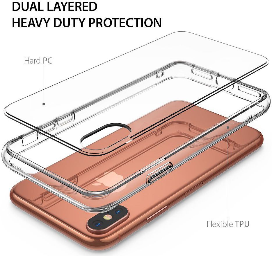 Ringke Fusion iPhone X Hoesje Doorzichtig Smoke Black afbeelding 7