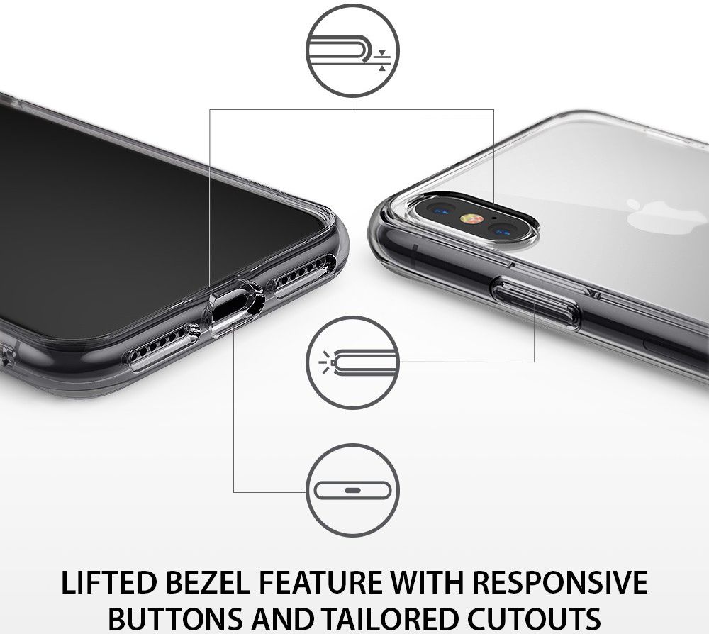 Ringke Fusion iPhone X Hoesje Doorzichtig Smoke Black afbeelding 6