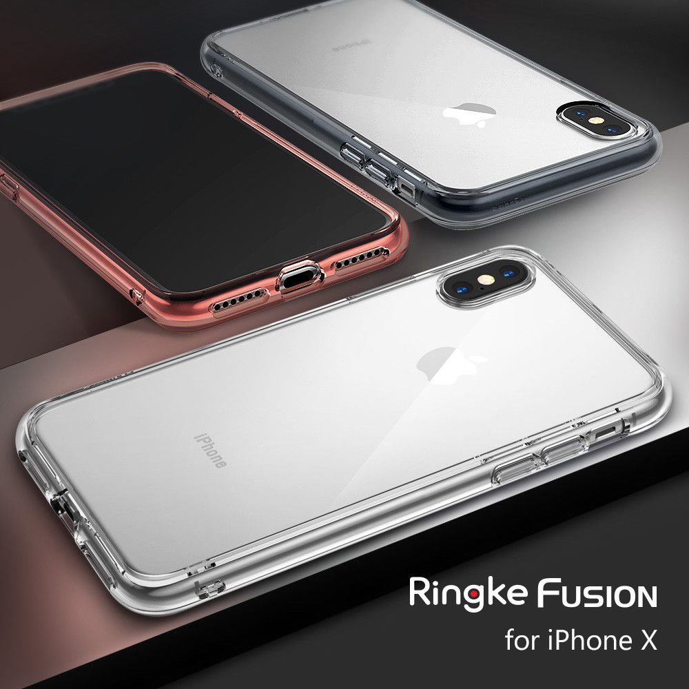 Ringke Fusion iPhone X Hoesje Doorzichtig Smoke Black afbeelding 13