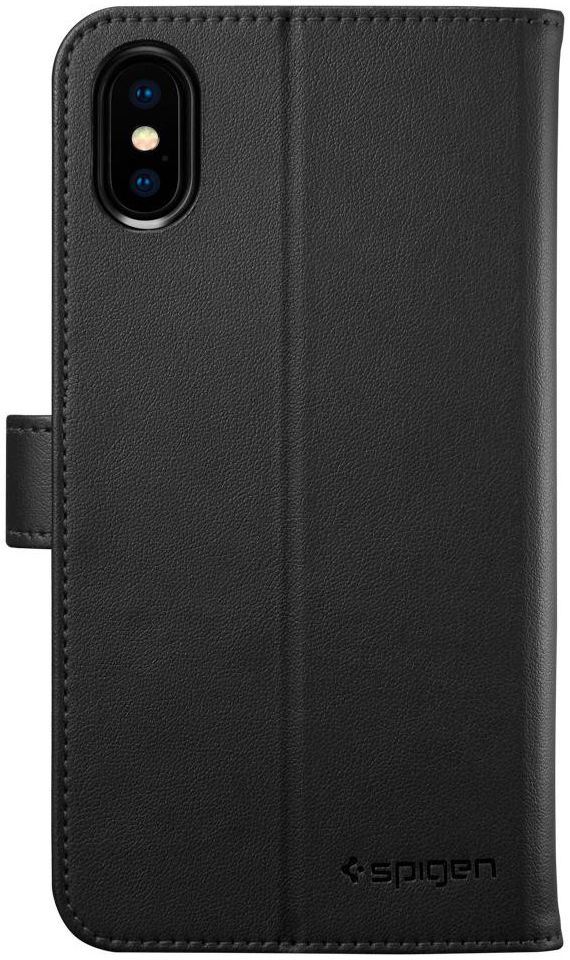 Spigen Wallet S Flip Hoesje Apple iPhone X Zwart Book Cover afbeelding 7