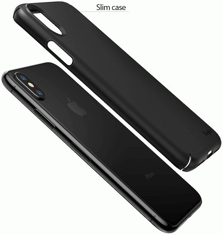 Ringke Slim Apple iPhone X Ultra Dun Hoesje Zwart afbeelding 2
